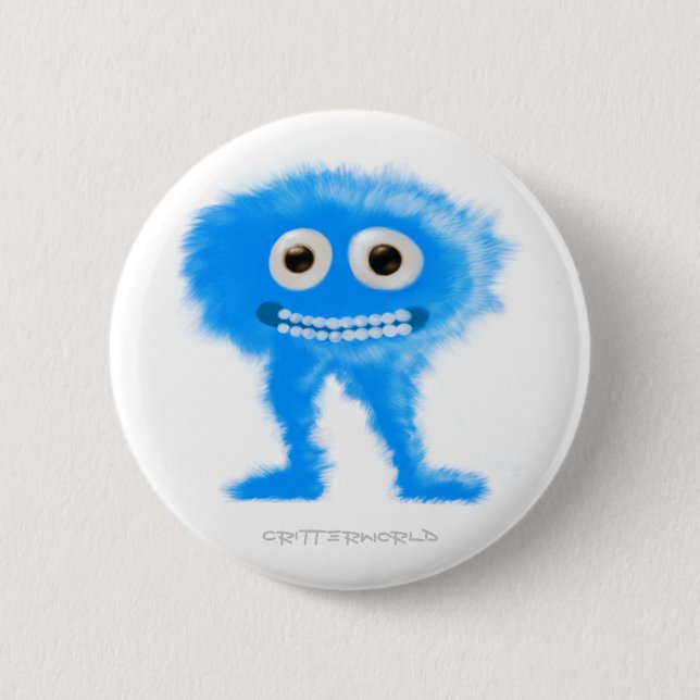 Badge Rond 5 Cm Créature aux longues jambes bleue (Devant)