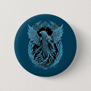 Badge Rond 5 Cm Créature Imaginaire   Aigle médiéval