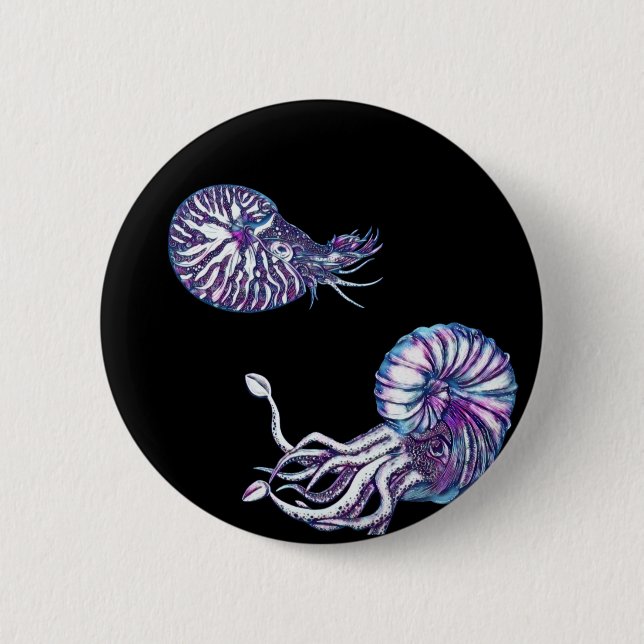 Badge Rond 5 Cm Créatures de la mer profonde cosmique (Devant)