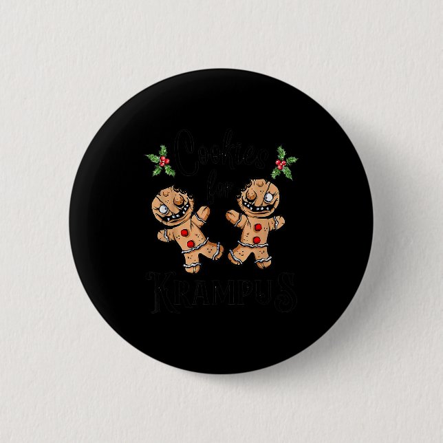 Badge Rond 5 Cm Creepy Gingerbread Cookies For Krampus Xmas Goth H (Devant)