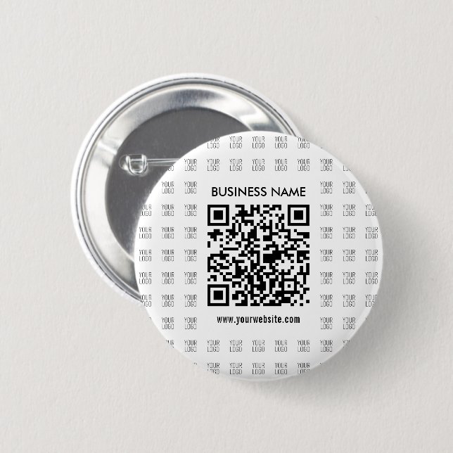Badge Rond 5 Cm Créer instantanément du code QR scannable et du Mo (Devant & derrière)