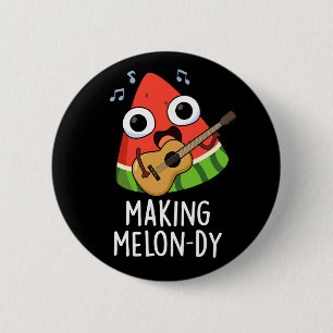Badge Rond 5 Cm Créer un Melon-dique drôle Pun de melon Fond sombr