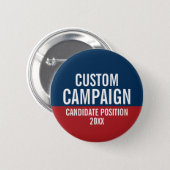 Badge Rond 5 Cm Créer votre propre campagne - Rouge bleu classique (Devant & derrière)