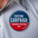 Badge Rond 5 Cm Créer votre propre équipement de campagne - Rouge<br><div class="desc">Ce design basique et minimal comprend un arrière - plan bleu et rouge avec des polices classiques. Ce design traditionnel est parfait pour une campagne municipale ou un conseil scolaire local. Vous cherchez du matériel électoral que vous pouvez utiliser pour une élection locale? Ce design est facile à customiser. Ajoutez...</div>