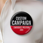 Badge Rond 5 Cm Créer votre propre équipement de campagne - rouge<br><div class="desc">Ce design basique et minimal comprend un arrière - plan noir et rouge avec des polices classiques. Ce design traditionnel est parfait pour une campagne municipale ou un conseil scolaire local. Vous cherchez du matériel électoral que vous pouvez utiliser pour une élection locale? Ce design est facile à customiser. Ajoutez...</div>