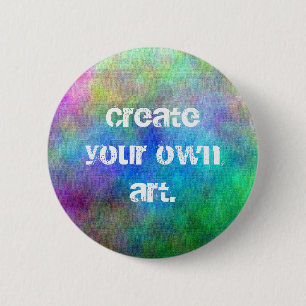 Badge Rond 5 Cm Créez le bouton d'aquarelle d'art