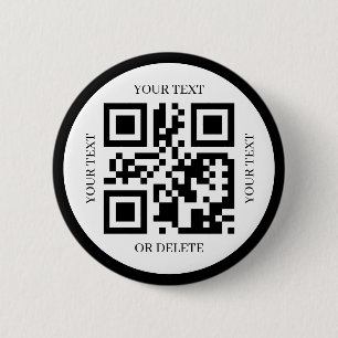 Badge Rond 5 Cm Créez votre propre code QR moderne élégant simple 