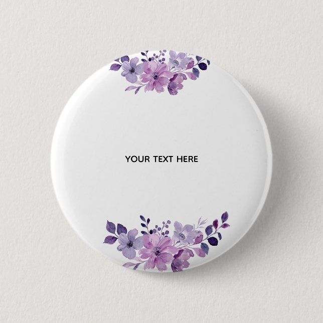 Badge Rond 5 Cm Créez Votre Propre Floral (Devant)