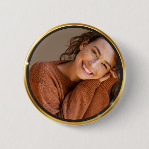 Badge Rond 5 Cm Créez votre propre photo à cadre doré