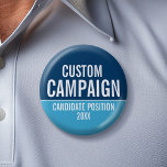 Badge Rond 5 Cm Créez votre propre véhicule de campagne - bleu cla<br><div class="desc">Ce design simple et minimal comprend un arrière - plan bleu bicolore avec des polices classiques. Ce design traditionnel est parfait pour une campagne municipale ou un conseil scolaire local. Vous cherchez du matériel électoral que vous pouvez utiliser pour une élection locale? Ce design est facile à customiser. Ajoutez votre...</div>