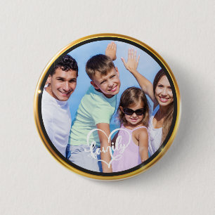 Badge Rond 5 Cm Créez vous-même le script de famille Photo au cadr