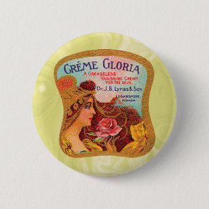 Badge Rond 5 Cm Crème de disparaition de peau de Gloria de crème