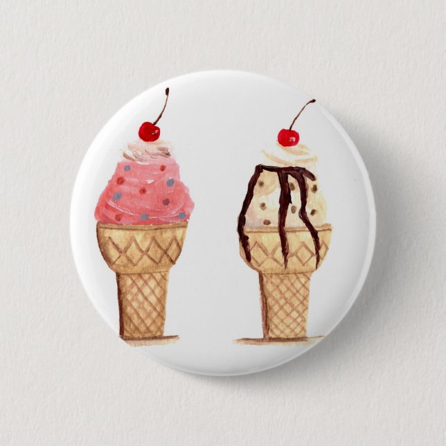 Badge Rond 5 Cm Crème de glace (Devant)