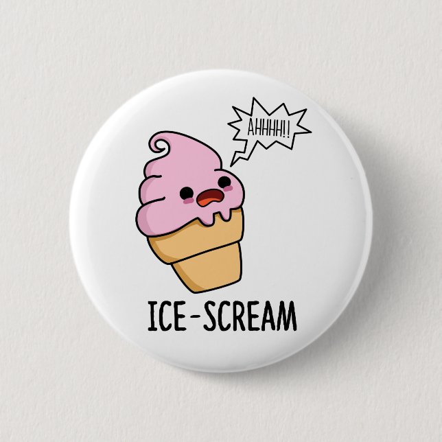 Badge Rond 5 Cm Crème de glace amusante Crème de glace Cone Pun (Devant)