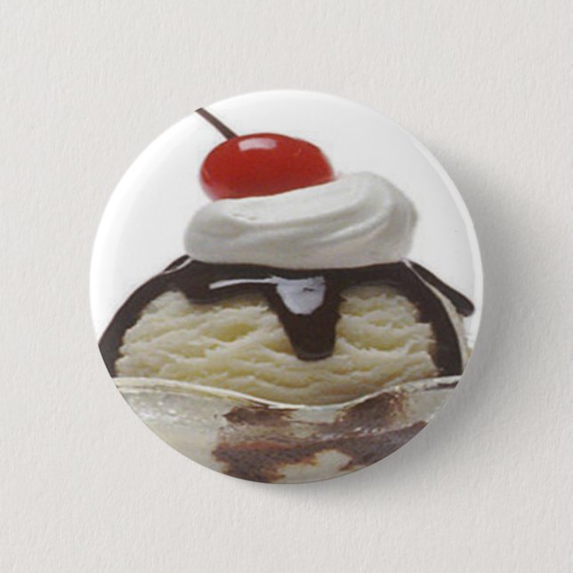 Badge Rond 5 Cm Crème glacée au chocolat Sundae (Devant)