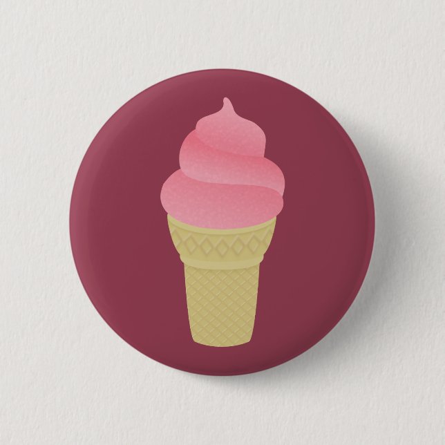 Badge Rond 5 Cm Crème glacée aux fraises (Devant)