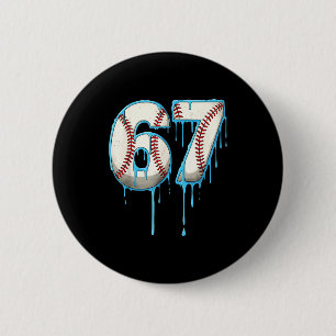 Badge Rond 5 Cm Crème Glacée Baseball Dégoulinante 67 Six Sept Mèm