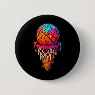 Badge Rond 5 Cm Crème glacée basketball drip pour garçons filles j