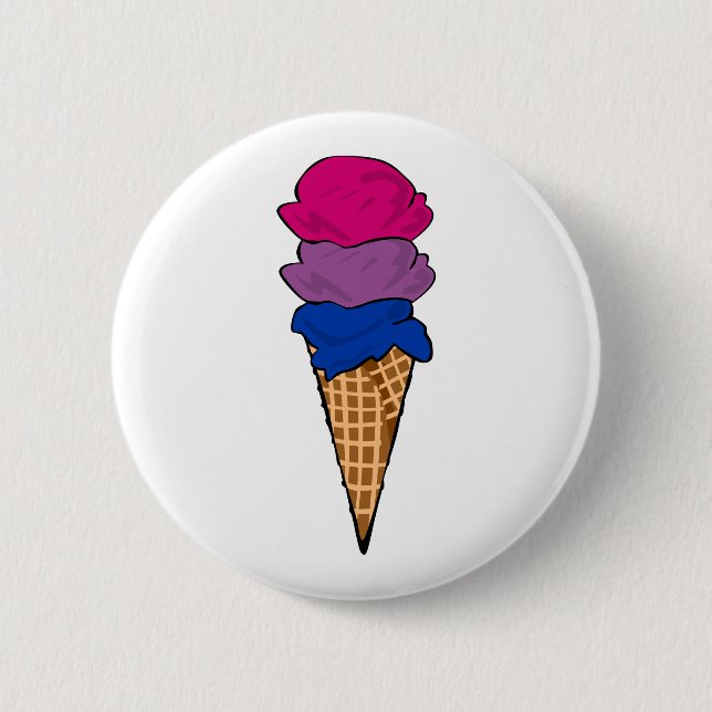 Badge Rond 5 Cm Crème glacée de la fierté bisexuelle (Devant)