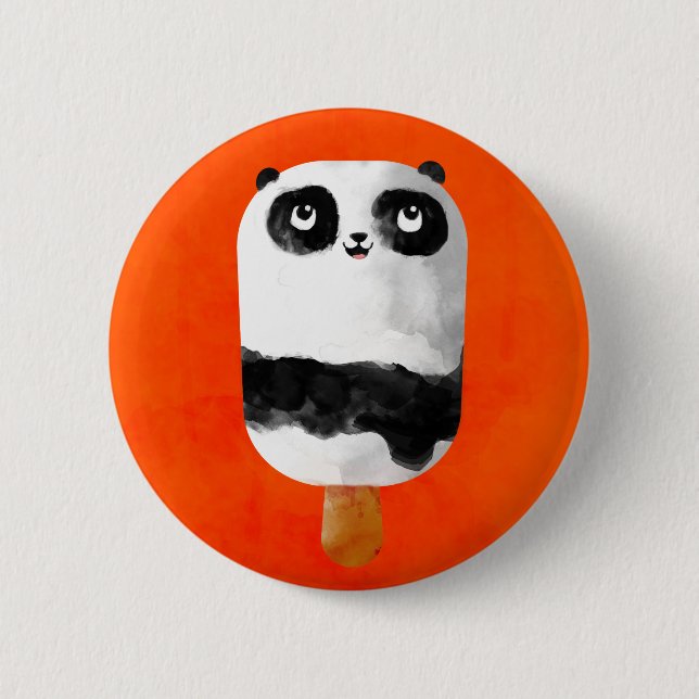 Badge Rond 5 Cm Crème glacée de Popsicle de panda (Devant)