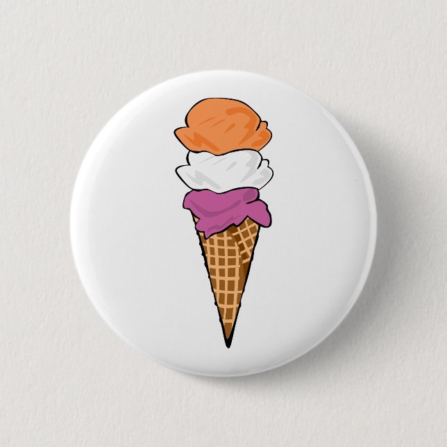 Badge Rond 5 Cm Crème glacée Lesbian Pride (Devant)
