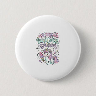 Badge Rond 5 Cm Crème Glacée Licorne Rêve de Licorne Produit Paste