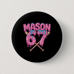 Badge Rond 5 Cm Crème Glacée Six Sept Drip Sport 67 Amusant Mason