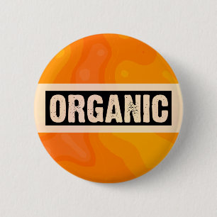 Badge Rond 5 Cm Crème orange - organique