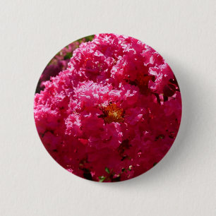 Badge Rond 5 Cm Crepe Myrtle Tree Magenta Floral