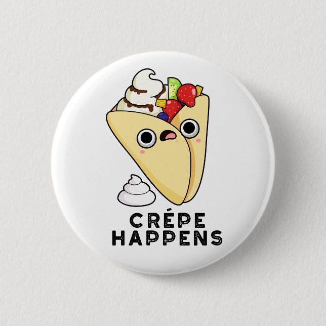 Badge Rond 5 Cm Crepe se passe amusant jeu de nourriture (Devant)