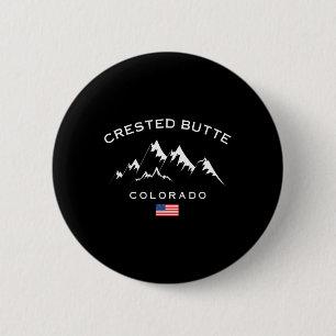 Badge Rond 5 Cm Crested Butte Colorado Station de ski Rocky Mounta