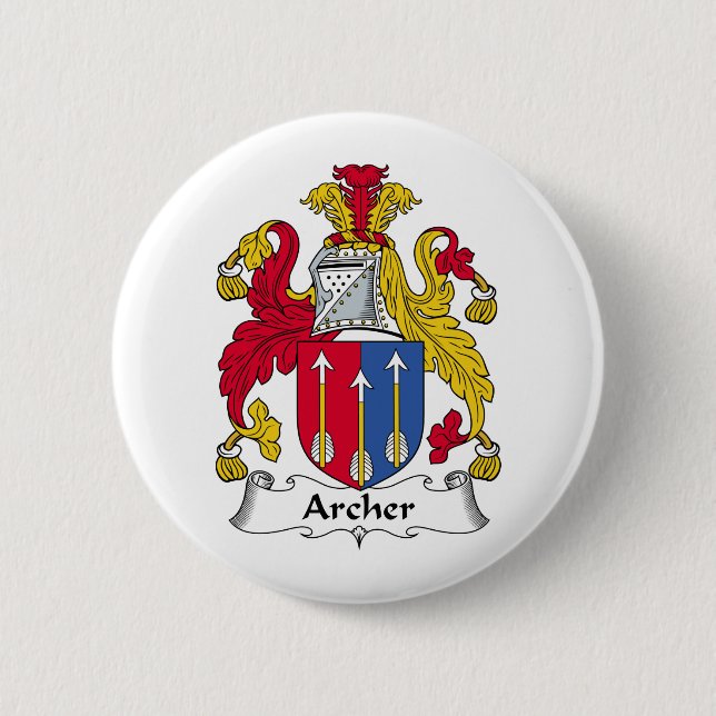 Badge Rond 5 Cm Crête de famille d'Archer (Devant)