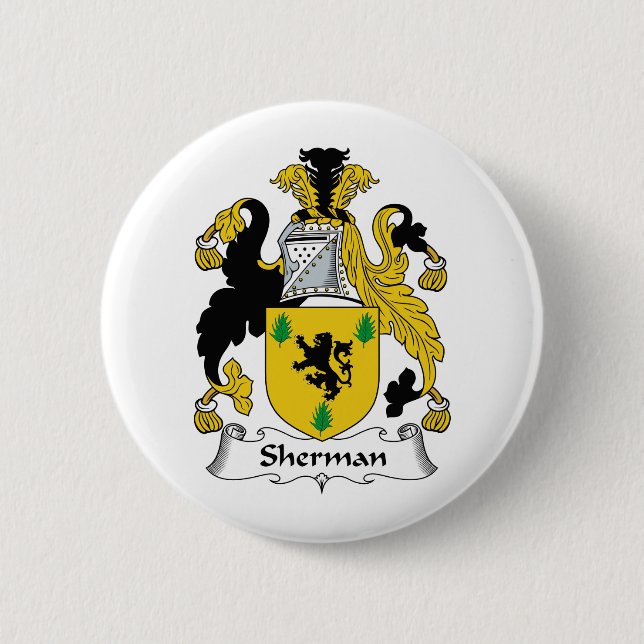Badge Rond 5 Cm Crête de famille de Sherman (Devant)