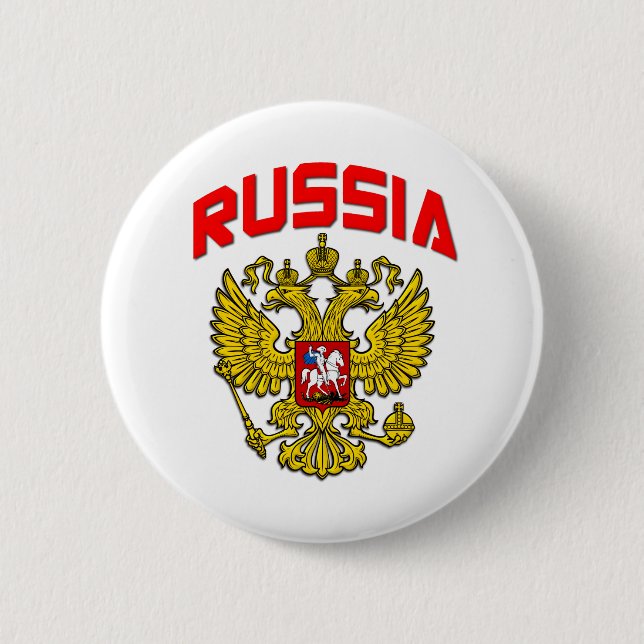 Badge Rond 5 Cm Crête de la Russie (Devant)