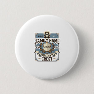 Badge Rond 5 Cm Crête de nom de famille Jésus Crête de nom de fami