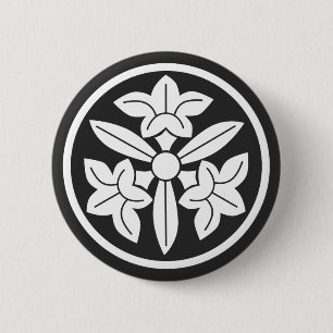 Badge Rond 5 Cm [Crêtes de famille] Fleurs