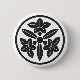Badge Rond 5 Cm [Crêtes de famille] Fleurs