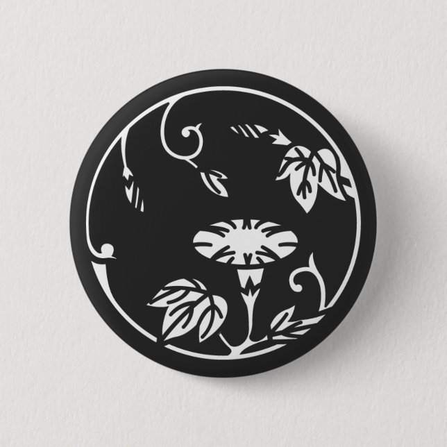 Badge Rond 5 Cm [Crêtes de famille] Fleurs (Devant)
