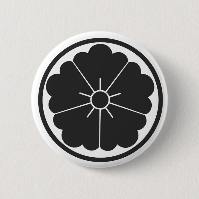 Badge Rond 5 Cm [Crêtes de famille] Fleurs (Devant)