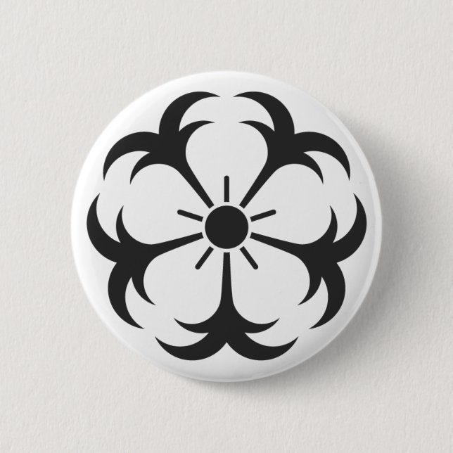 Badge Rond 5 Cm [Crêtes de famille] Fleurs (Devant)