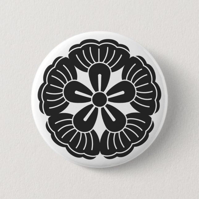 Badge Rond 5 Cm [Crêtes de famille] Fleurs (Devant)