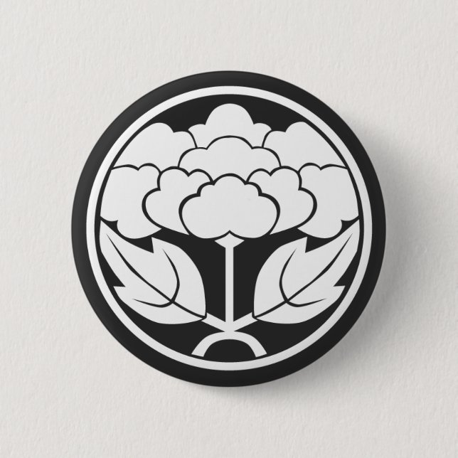 Badge Rond 5 Cm [Crêtes de famille] Fleurs (Devant)