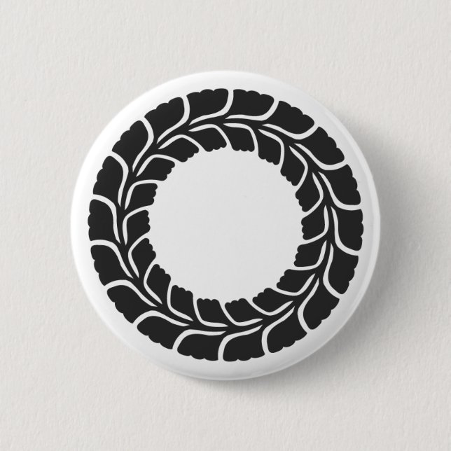 Badge Rond 5 Cm [Crêtes de famille] Fleurs (Devant)