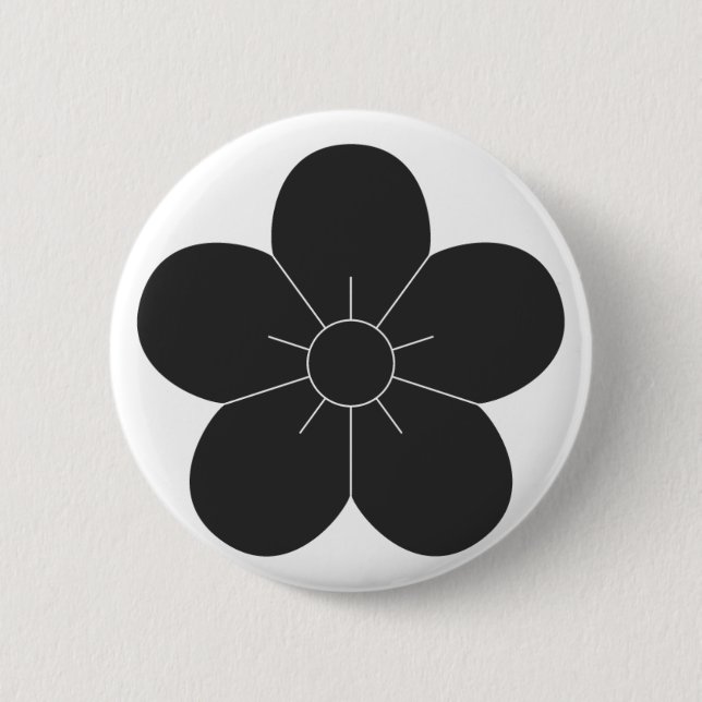 Badge Rond 5 Cm [Crêtes de famille] Fleurs (Devant)