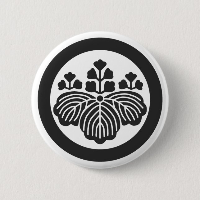 Badge Rond 5 Cm [Crêtes de famille] Fleurs (Devant)