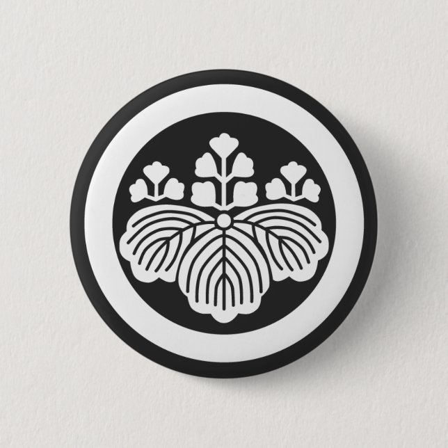 Badge Rond 5 Cm [Crêtes de famille] Fleurs (Devant)