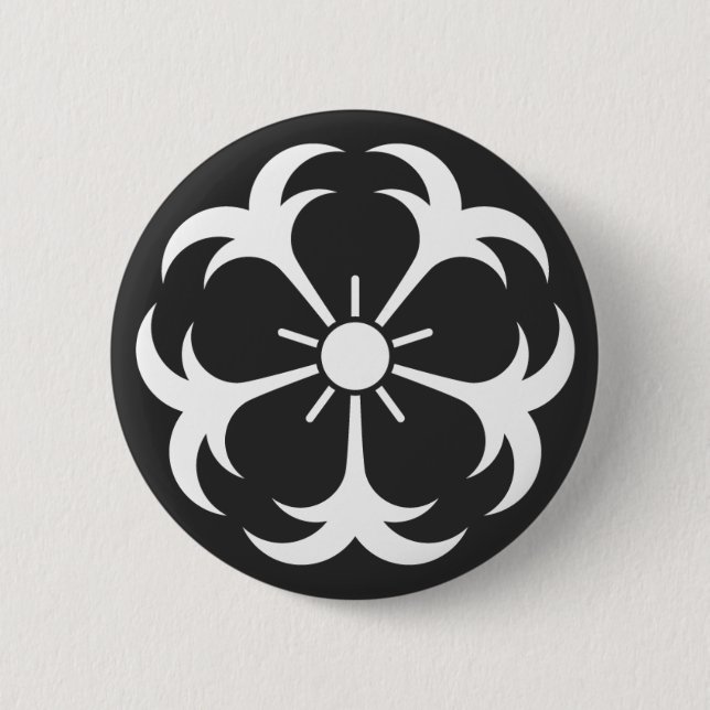 Badge Rond 5 Cm [Crêtes de famille] Fleurs (Devant)