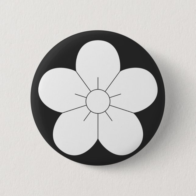 Badge Rond 5 Cm [Crêtes de famille] Fleurs (Devant)