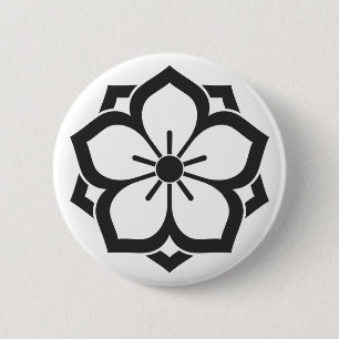 Badge Rond 5 Cm [Crêtes de famille] Fleurs