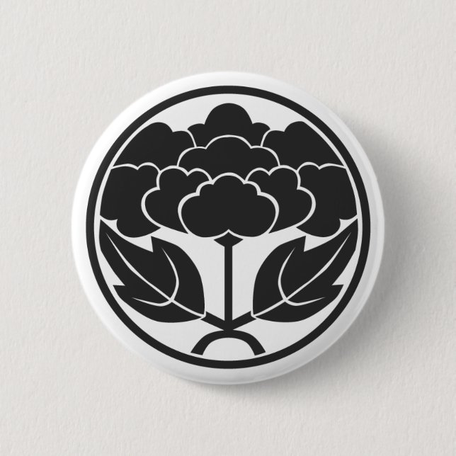 Badge Rond 5 Cm [Crêtes de famille] Fleurs (Devant)